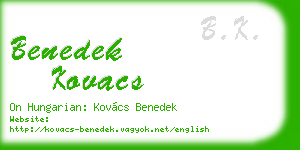 benedek kovacs business card