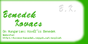 benedek kovacs business card